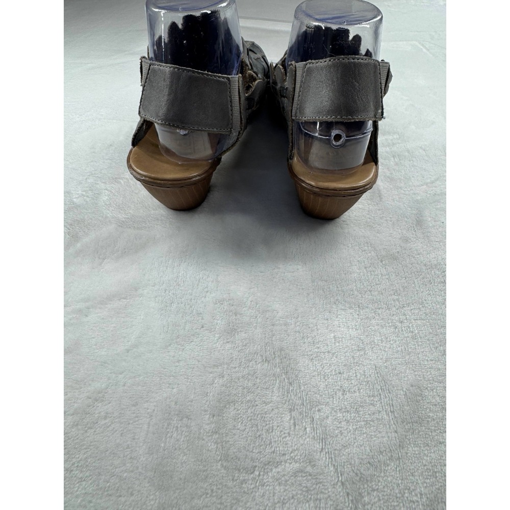 Rieker Sina 39 Woven Leather Slingback Sandals Women's 8.5 Gray Slip-On Comfort - Picture 10 of 12